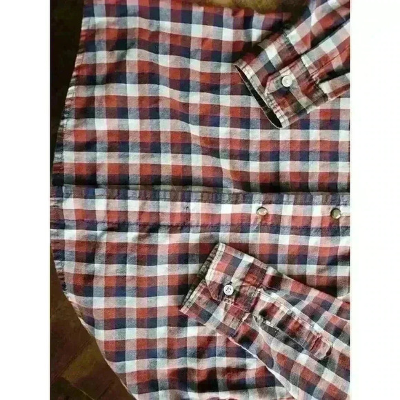 Wrangler Plaid Pearl Snap Button Down Men's Size Medium - Picture 4 of 12